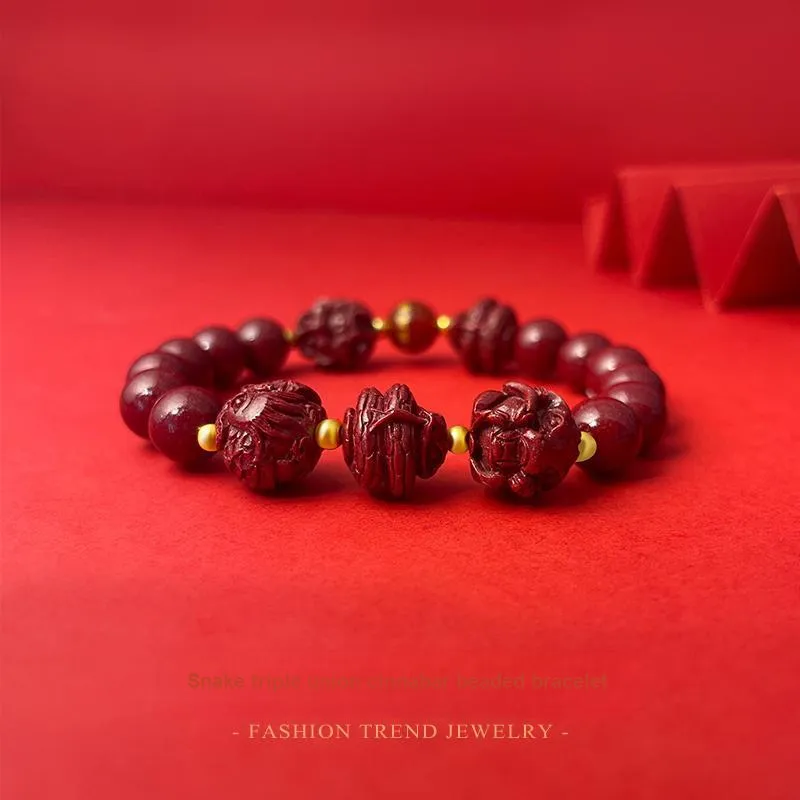 Love Reconstructed Cinnabar Bracelets Unisex-2
