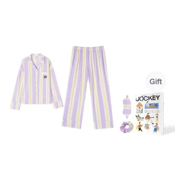 JOCKEY x BERRY AKTUGLU Pajama Set Women's Gift Box Set Purple Stripes
