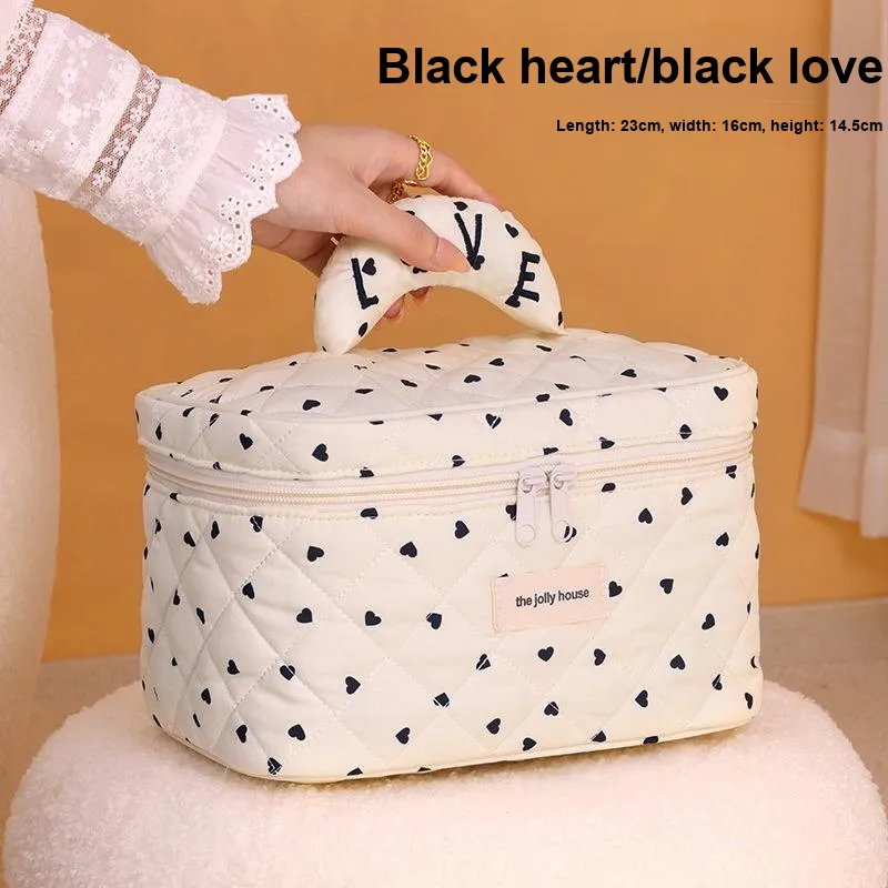 ZHIYIN Cute Soft Heart Portable Large Capacity Skincare Product Storage Bag Make up Tools-4