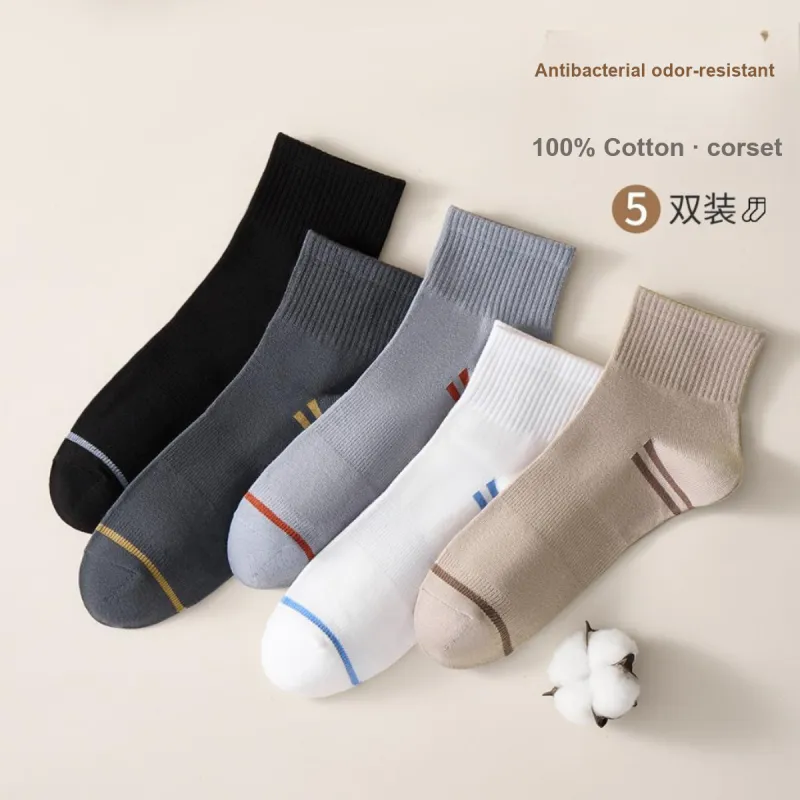 THREEGUN Mid-Calf Socks Men's 5 Pack Mixed Color-6