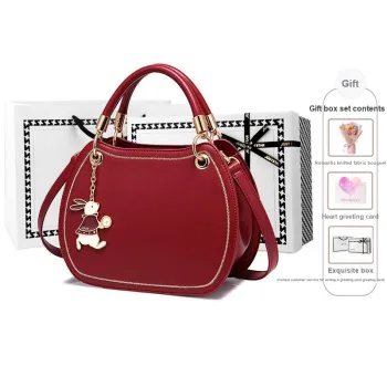 JUST STAR Synthetic Leather Handheld Handbag Regular Women's Red/Blue