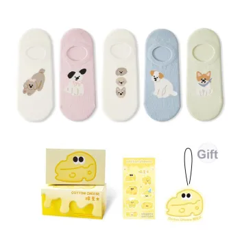 COTTON CHEESE No Show Socks Women's Box 5 Pack