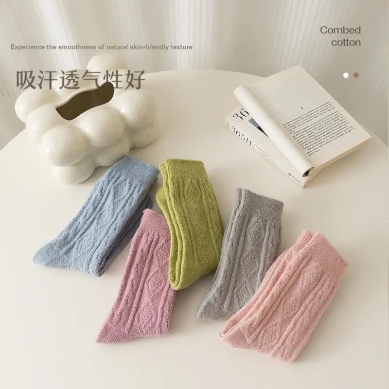 MIIOW Mid Calf Socks Women's Combo Set-2