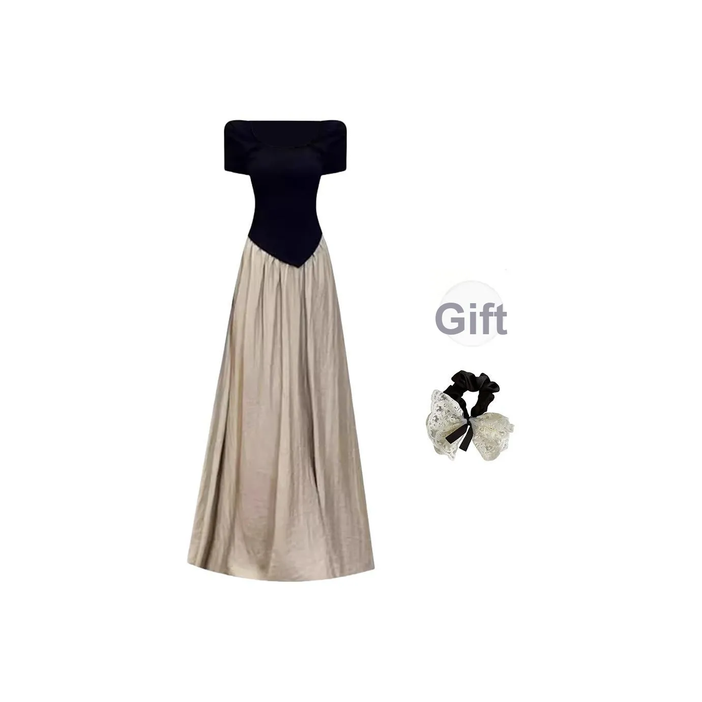 UYH Короткий рукав Платье Женское Классическое