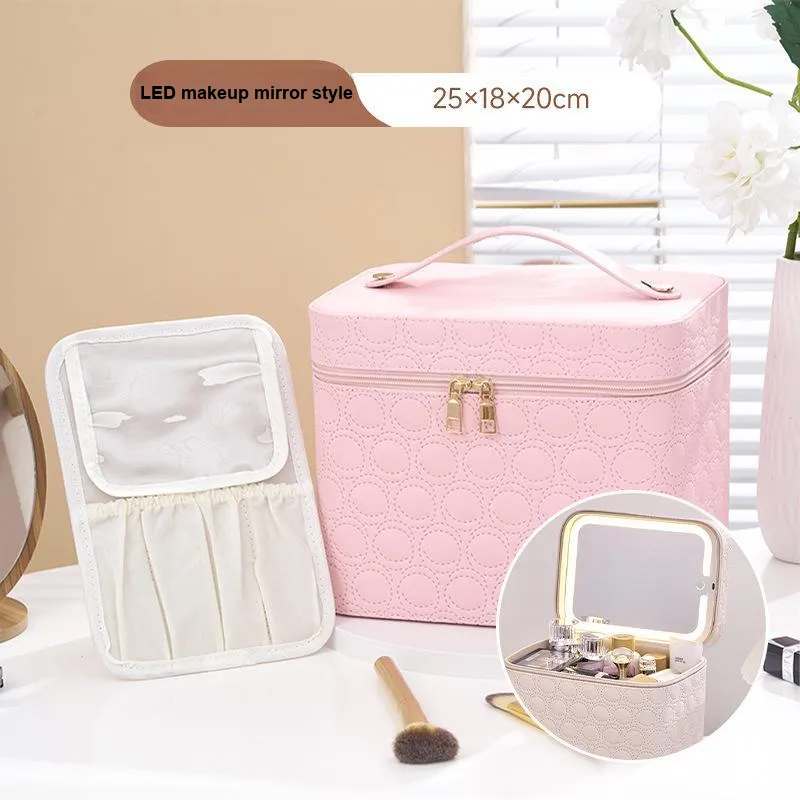 MUYAXUAN Portable Cosmetics Double Layer Storage Bag Box-3