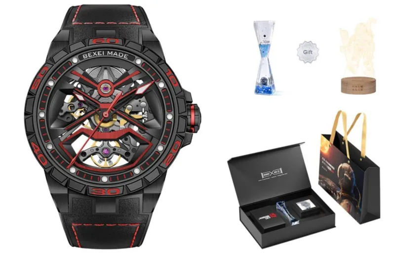 BEXEI The Wandering Earth Collaboration Mechanical Movement Watch Men's Watches Cut-Out Dial-20