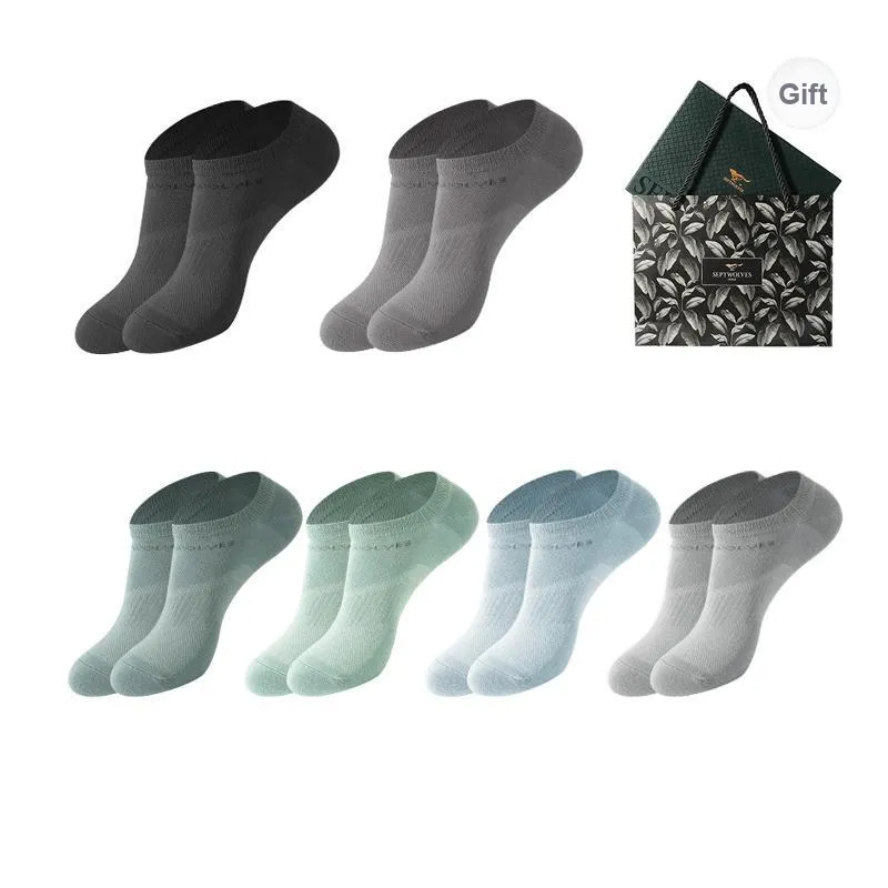 SEPTWOLVES Ankle Socks Summer Model Men's 6 Pairs Gift Box Sets+Shopping Bag-47