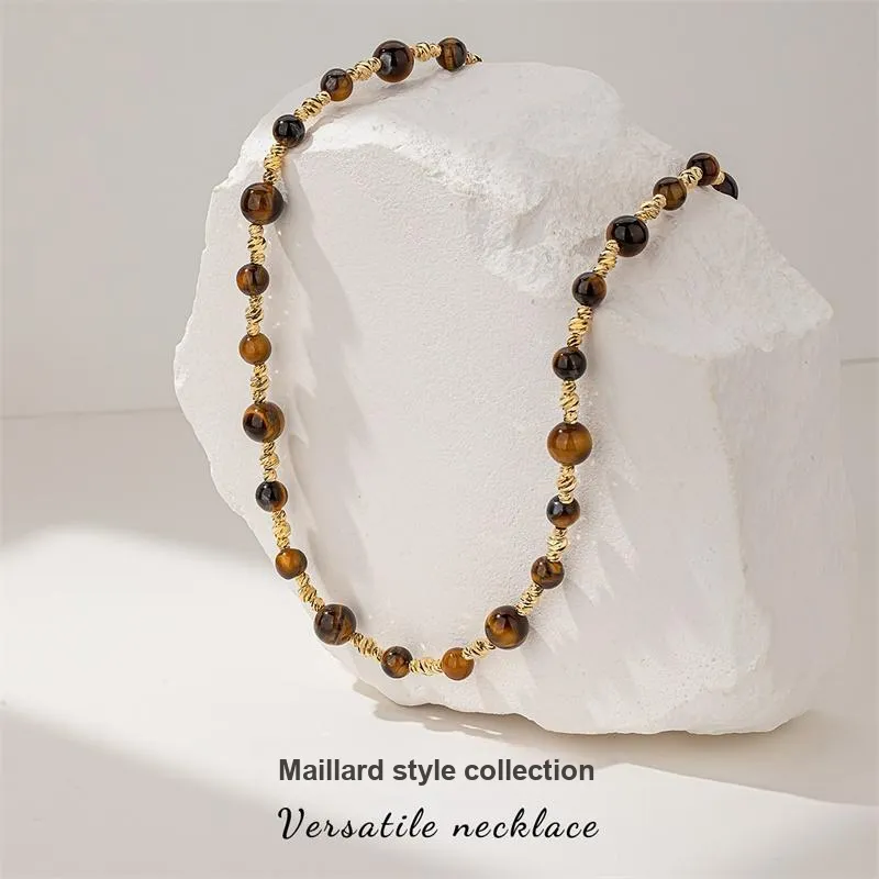 QLADY Tiger's Eye Stone Necklaces Women's-1