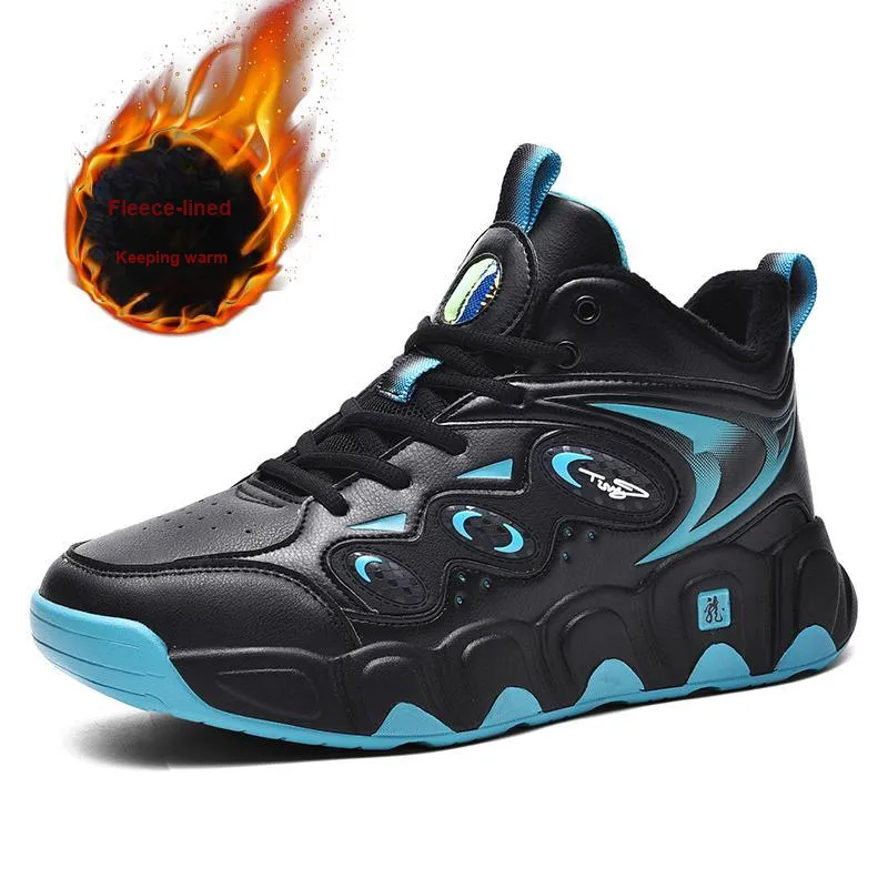 MUSHILANDI Height Increasing Thermal Mid Top Basketball Shoes Men's Black-14