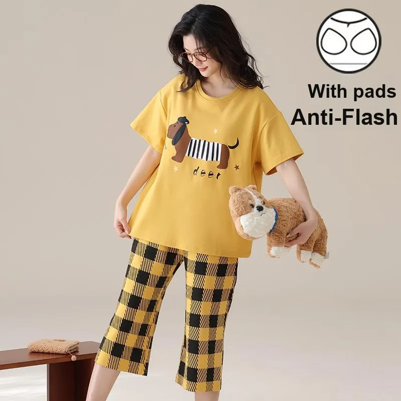 Ta Yan Pajama Set Summer Women's Yellow-1