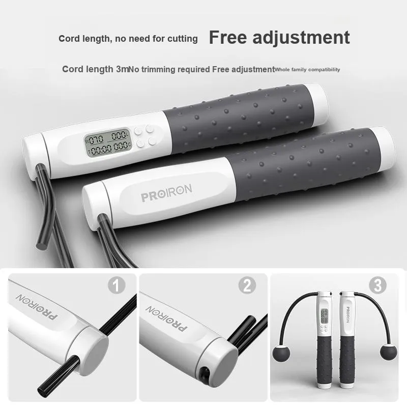 PROIRON Aerobic Fat Reduction Smart Counting Jump Ropes Adults PVC Rope, Silicone Controller 3m-19