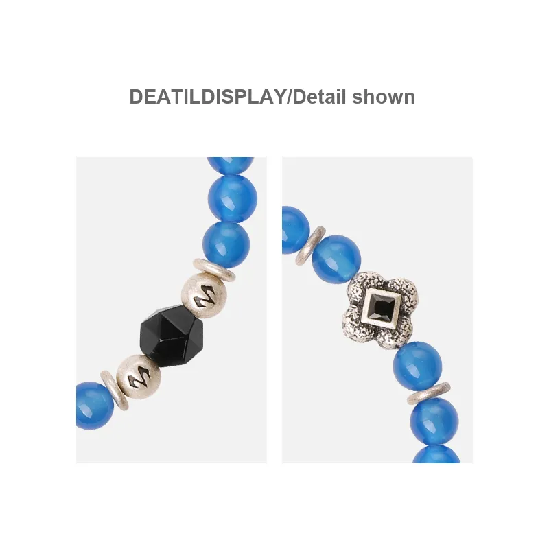 BABAMA Blue Agate Bracelets Unisex-4