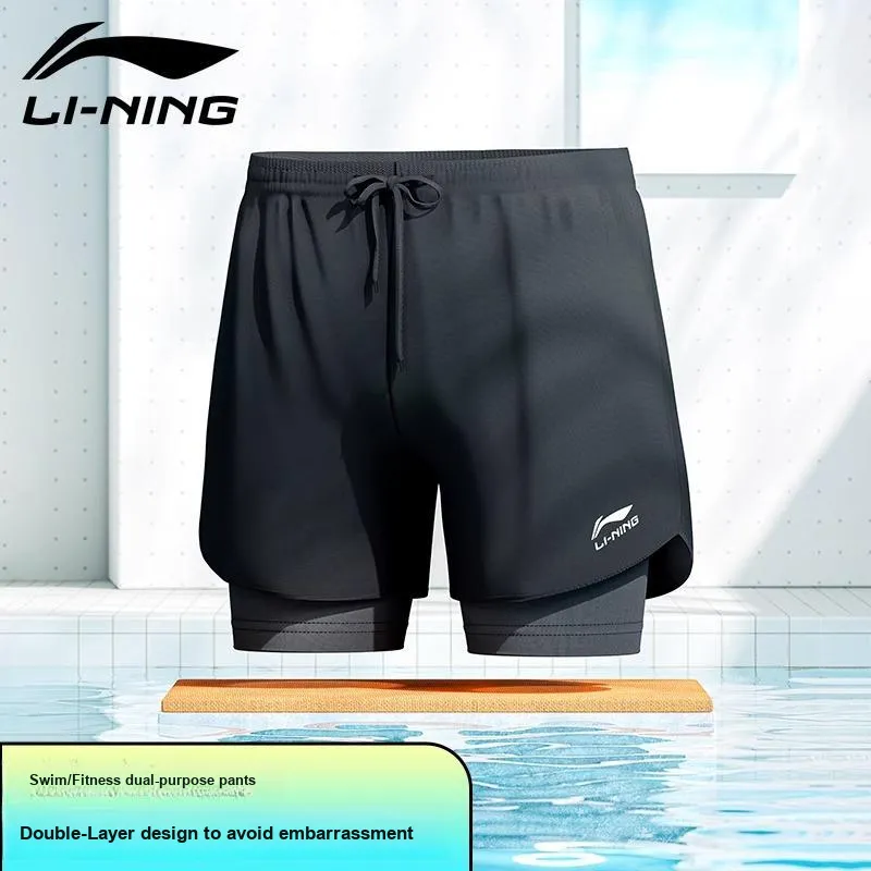 LiNing Swimming Shorts Unisex Black-1