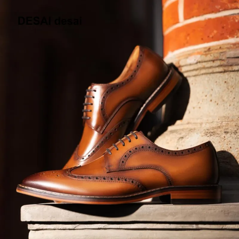 Desai Desai Dress Shoes Men's Brown-4