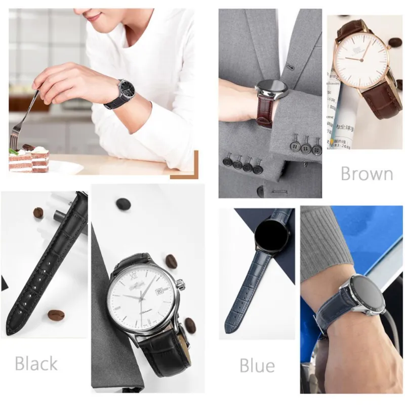 Dasuo Tissot DW, Longines, Casio, MIDO, Seiko, Omega, IWC, Cartier Compatibility Watch Band Genuine Leather Material-6