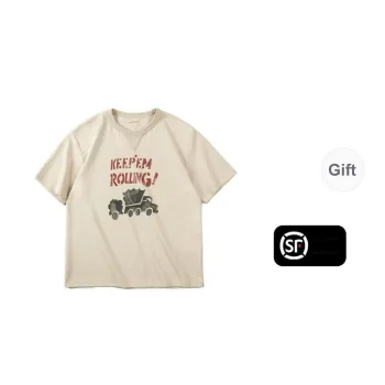 MADEN T Shirts Men Light Apricot