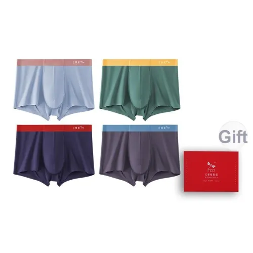 RED DRAGONFLY 50S Модал Трусы Мужские 4 Пачки Подарочный Набор Коробка