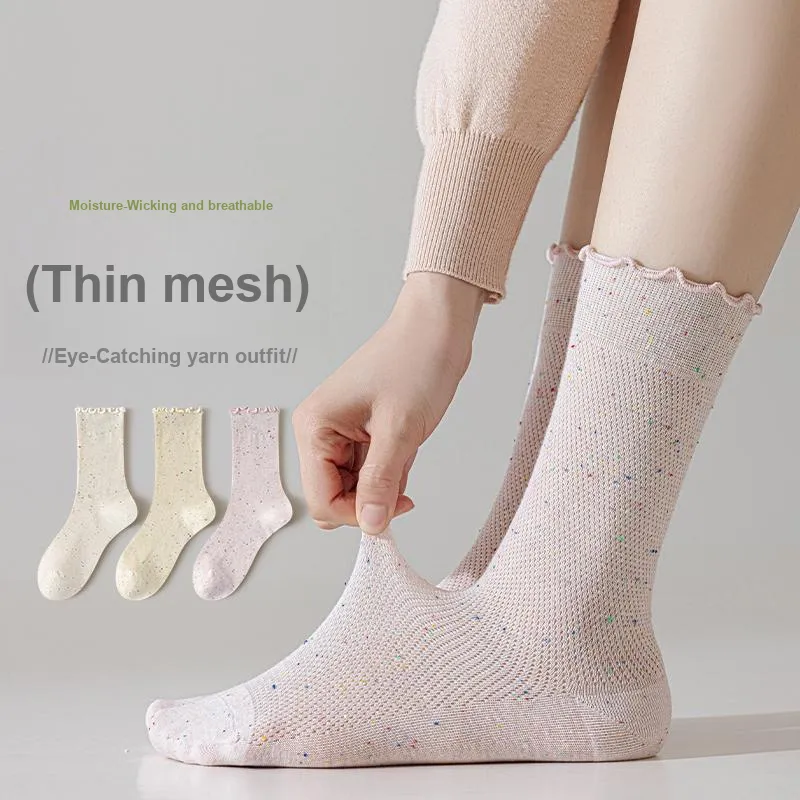 Top Melon Mid Calf Socks Women's Combo Set-14