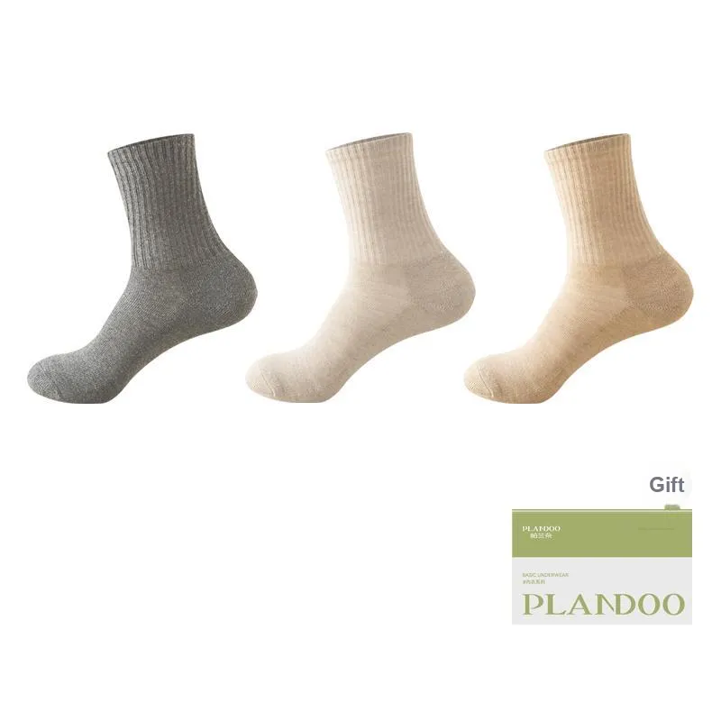 PLANDOO Mid Calf Socks Men's Shopping Bag 3 Pack-2