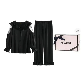 OEING Pajama Set Women's Gift Box Set Black