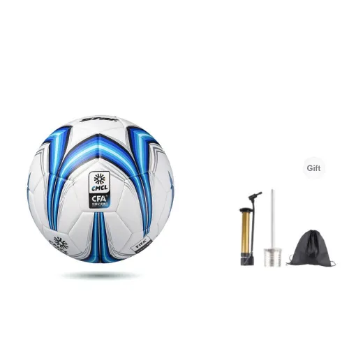 Star Size 5 Soccer Microfiber Synthetic Leather Seamless Thermal bonding Unisex White Blue