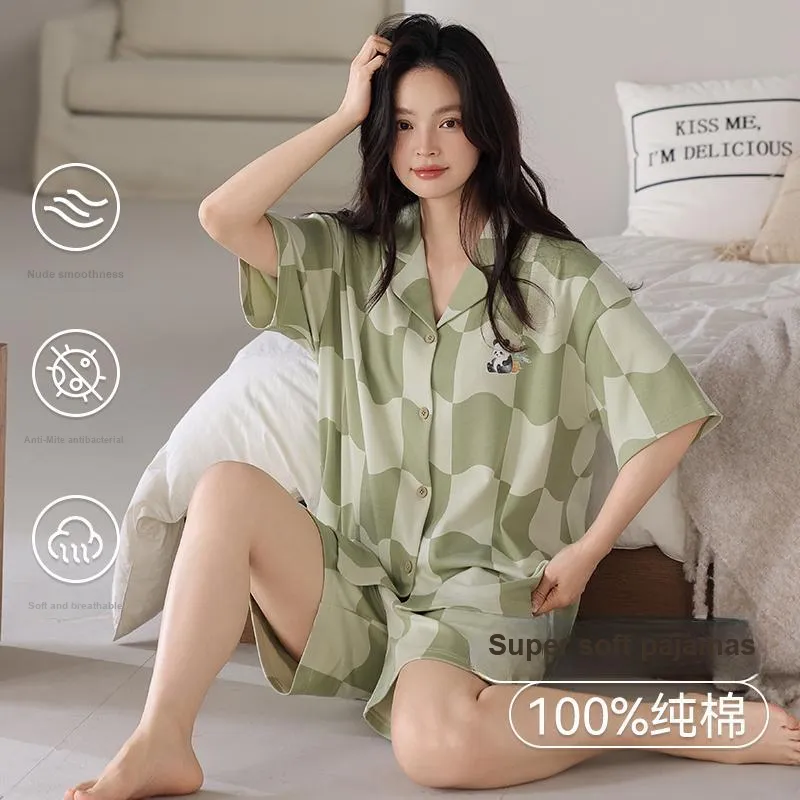 MIIOW Cool One Summer Series Pajama Set Women's Light Green-1