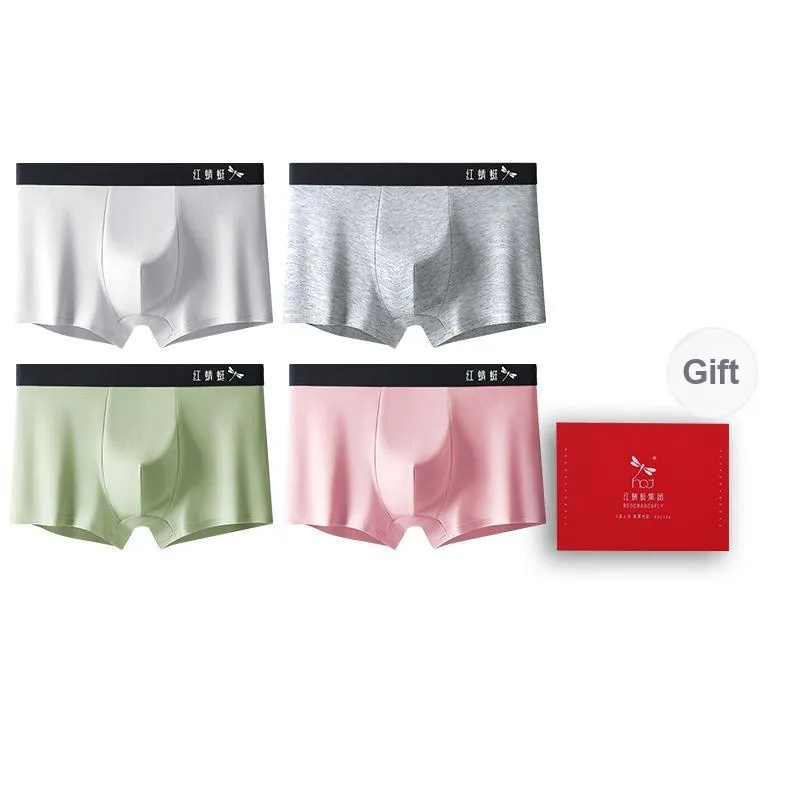RED DRAGONFLY Cotton Panties Men's 4 Piece Gift Box Sets-10
