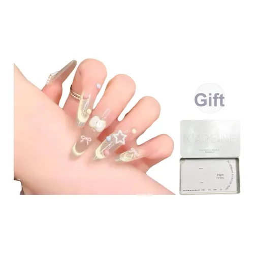 K'APEINE Зеленое яблоко Парк развлечений Handcrafted False Nail MID Длина (размер в длину) Овал Зелёный Градиентный