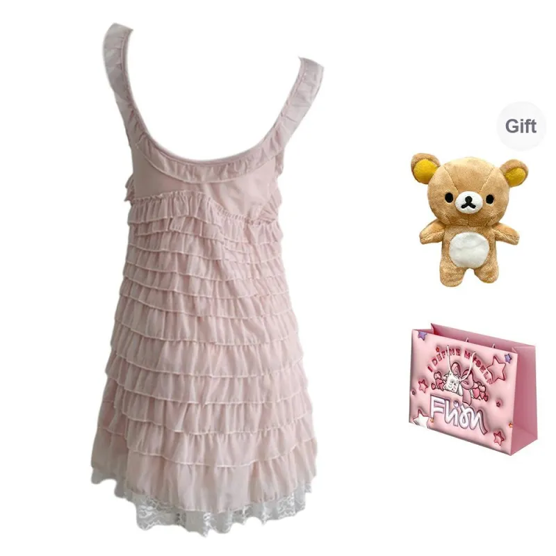 FLIM Slip Dresses Women's Pink-1