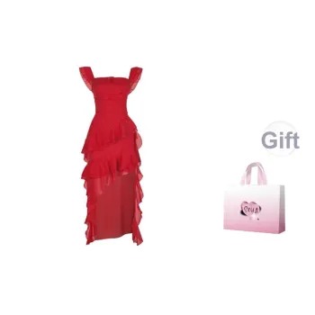 KUNZHUDAXIANG Sleeveless Dress Women's Red