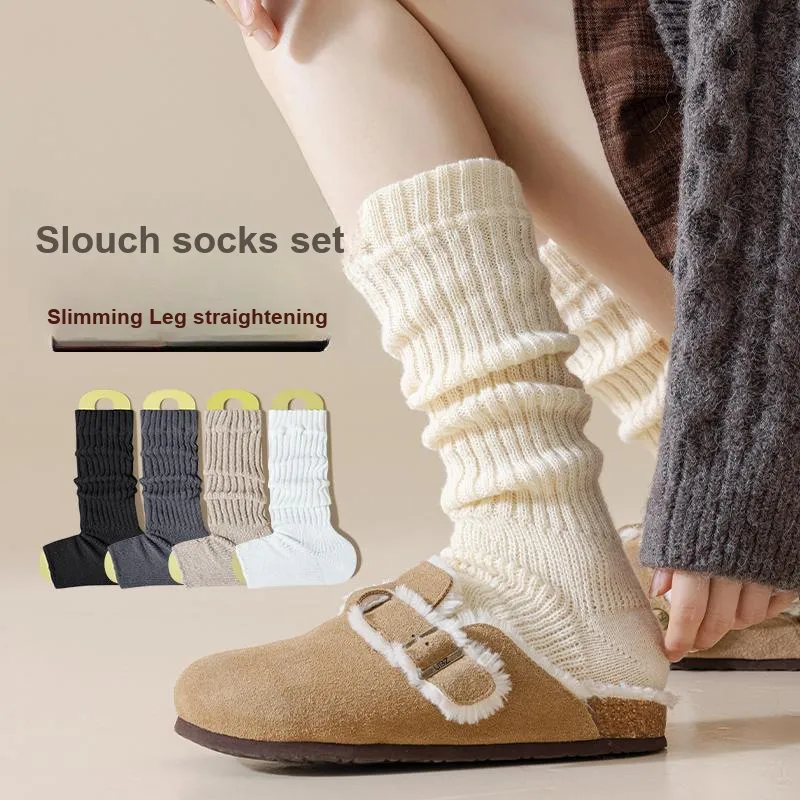 Lan Miao Knee High Socks Women's Combo Set-3