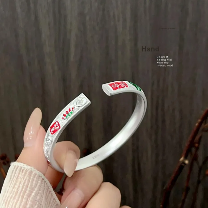 HAOYINFANG 999 Fine Silver Sterling Silver Bracelets Unisex-4