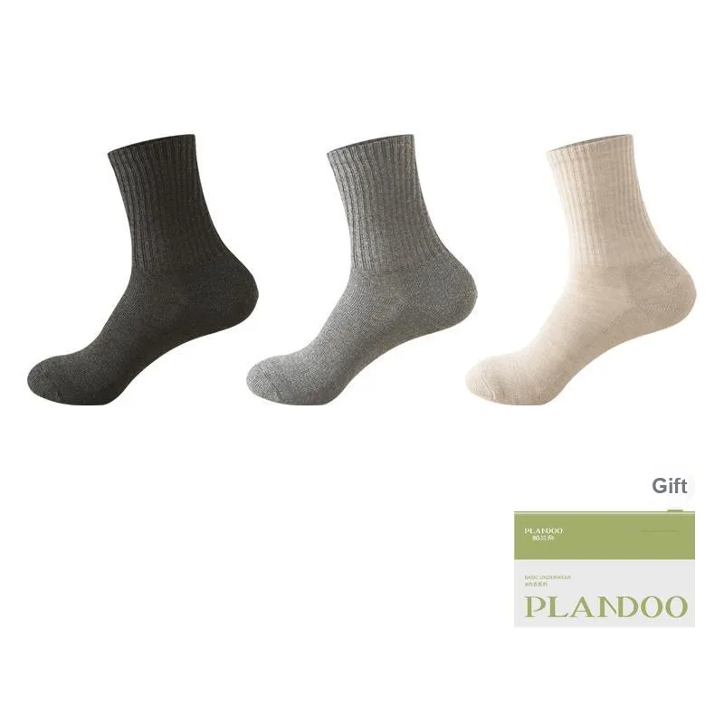 PLANDOO Mid Calf Socks Men's Shopping Bag 3 Pack-4
