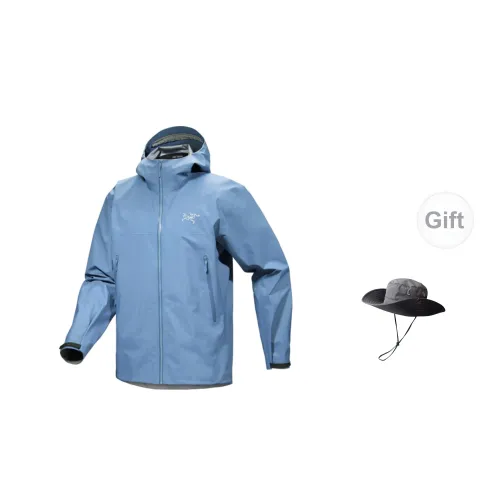 Arcteryx Beta Series Windbreaker Jackets Men Turquoise Blue - Includes Hood