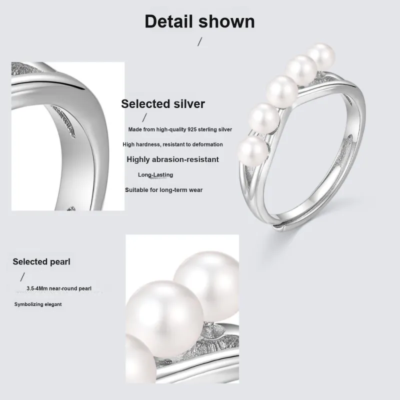 LAOMIAO Freshwater Pearl Rings Women's-3