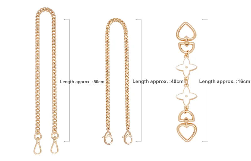 GUYI Metal Bag Accessory Bag Strap Unisex Gold Tone-13