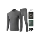 Mock Neck Clothing Sets (Dark Gray) 100% cotton Windproof/Includes 2 Pack Cotton Socks+Shopping Bag