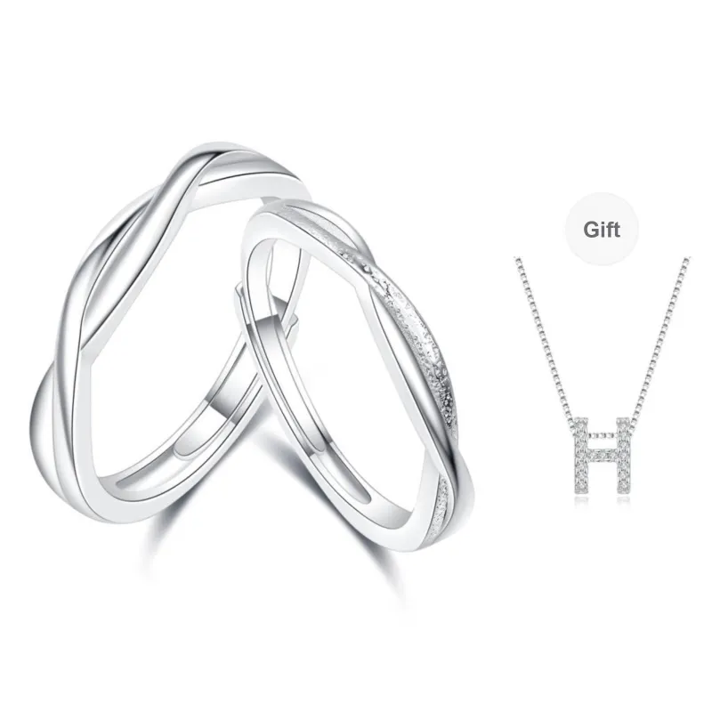 LAOYINFANG Sterling Silver Couple Rings Unisex-0