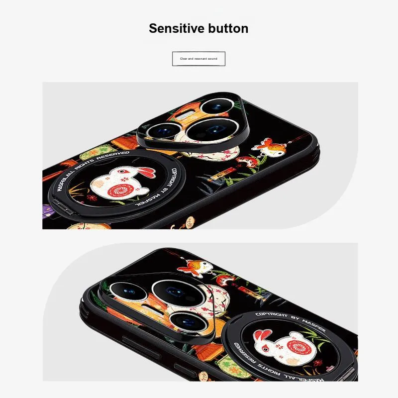 Marsfield TPU Material 360 Rotating Magnetic Stand Rabbit Lantern Phone Cases Compatibility Huawei P70/P70 Pro Cartoon-5