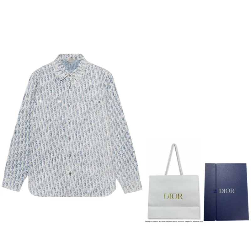 最新コレックション DIOR POIZON - Blue Men Shirts Products New Quarterly トップス