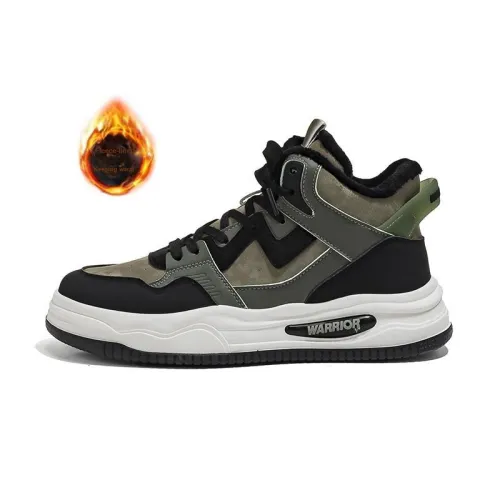 Warrior High Top Skateboard Shoes Men's Army Green/Black