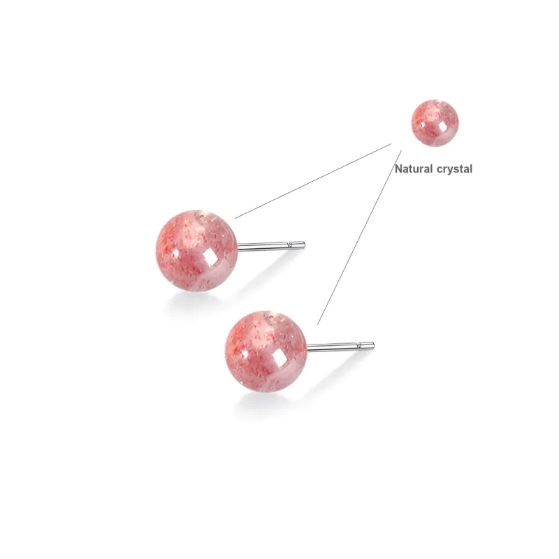 GUDS GAVE Crystal Jade Stud Earrings Unisex-13
