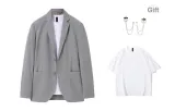 Gray (Comes with Brooch+Short-Sleeved T-Shirt)