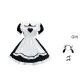 Black Dress+Apron+Arm Circles+Leg Circles+Headdress