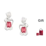 Серебряные серьги-кольца + сумка для покупок