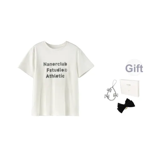 Fstudio Корейский стиль Маленький Коммутирование Круглый вырез Свободный крой Буква T Рубашка Женская