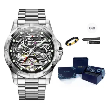 GAIDU Automatic Mechanical Movement Steel Strap Watch Men's Watches Black Dial