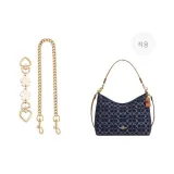 화이트 체리 블라썸+장식 체인 47cm-골드 톤