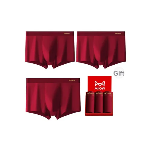 MIIOW Трусы Мужские 3 упаковки ангора красный