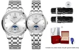 Natural White Dial Steel Band[Couple's]Matching Watches